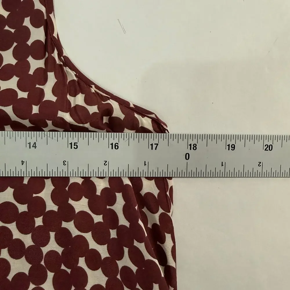 Essentiel Antwerp Carousel Dress Tiered Boho Style Midi Polka Dot Brown US8